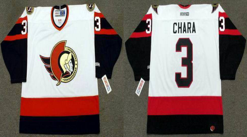 2019 Men Ottawa Senators 3 Chara white CCM NHL jerseys